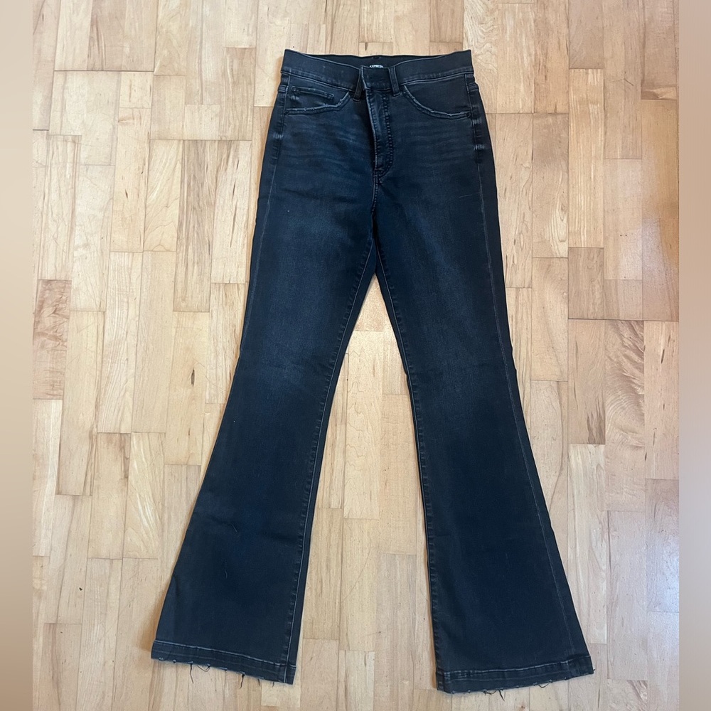 Express high rise flare jeans